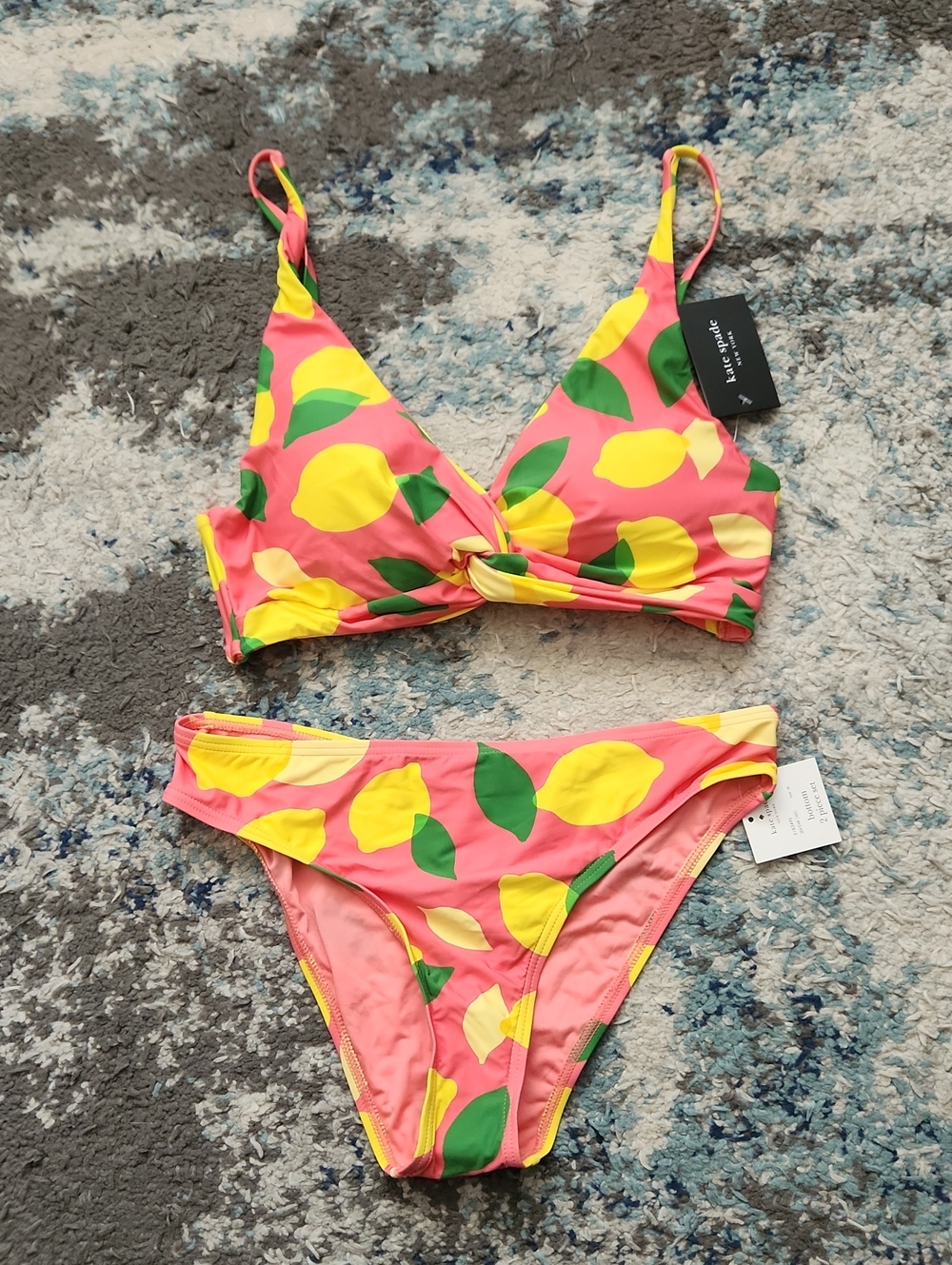 NWT kate spade Pink Bikini with Yellow Lemons